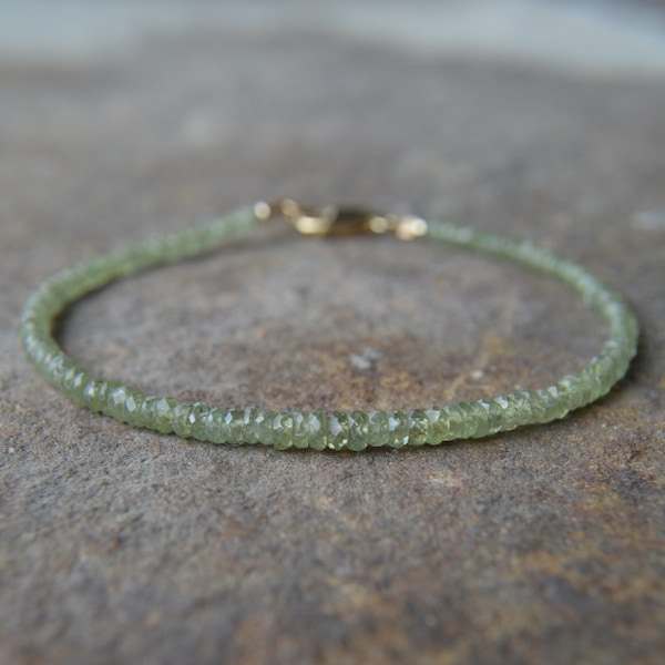 Rare Demantoid Garnet Bracelet January Birthstone Birthstone Stacking Bracelet