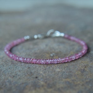 Pink Spinel Stacking Bracelet 6 1/2 Inches