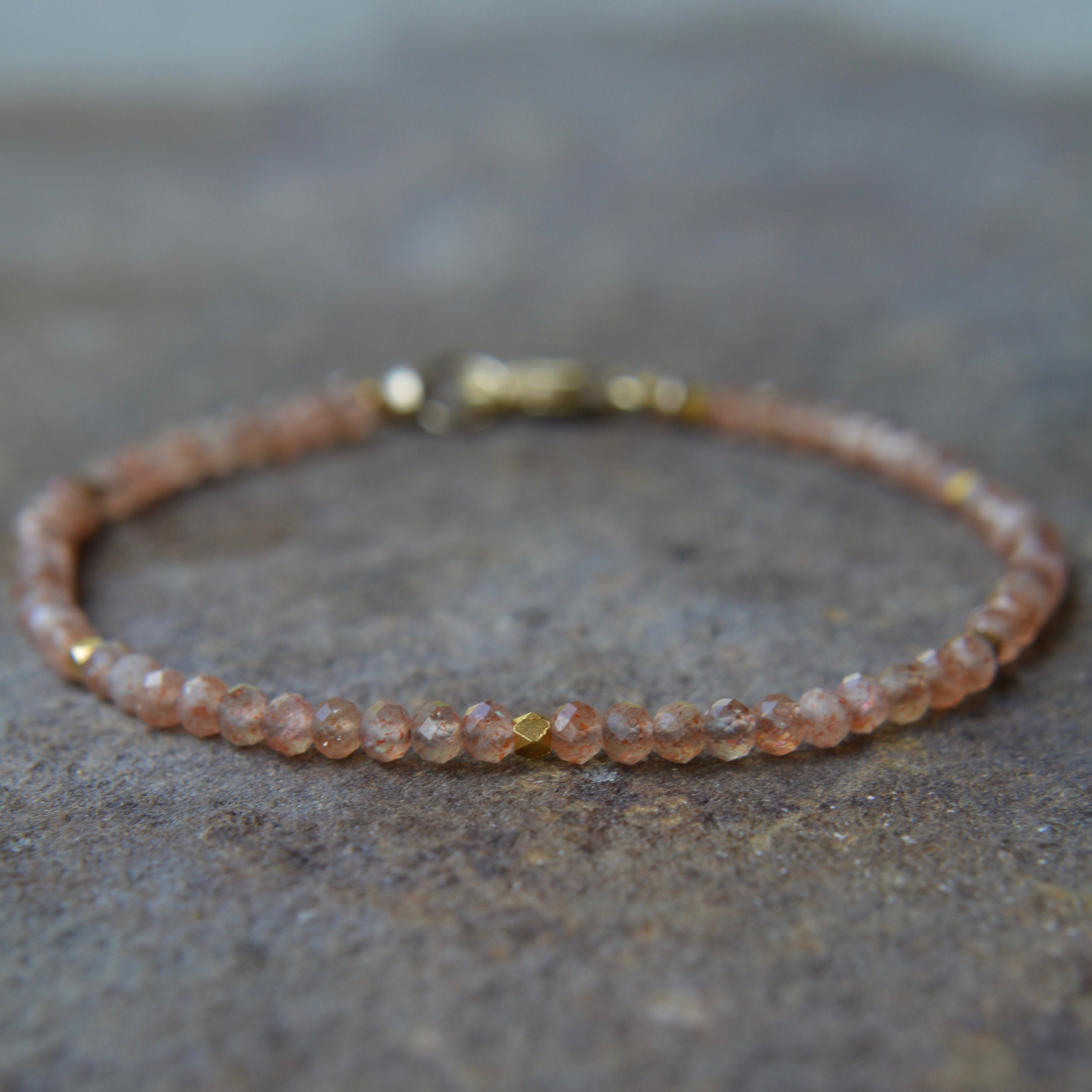 Sunstone and Gold Bracelet