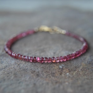 Red Spinel Stacking Bracelet 6 1/2 or 7 Inches