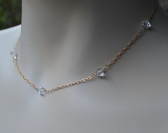 Herkimer Diamond Choker ketting past 16-18 inch aan