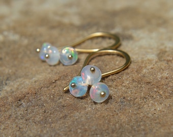 Welo Ethiopian Opal Earrings on 24k Gold Vermeil
