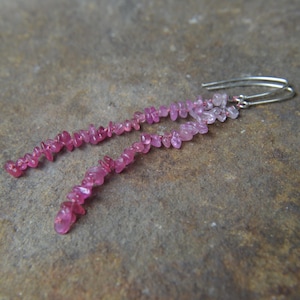 Ombre Ruby Knotted Silk Post Earrings Gold Fill or Sterling Silver July Birthstone