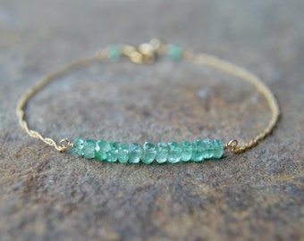 Emerald Bracelet May Birthstone 7 Inches