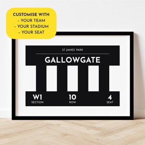 Fußball Poster – Streifen – Dein Stadion, deine Mannschaft, dein Sitzplatz – Querformat / A4 // A3
