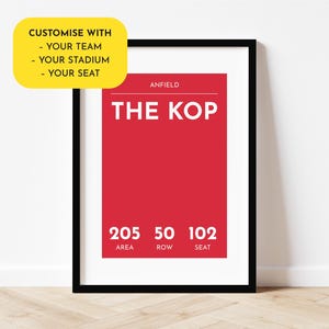 Personalisierter Fußball Druck - Dein Stadion, Dein Team, Dein Sitzplatz - Portrait / A4 // A3