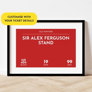Personalisiertes Man Utd Poster - Deine Saisonkarte Details - Querformat / A4 // A3