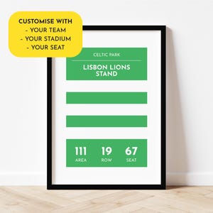 Personalisierter Fußball Print – Korb – Dein Stadion, Dein Team, Dein Sitzplatz – Portrait / A4 // A3