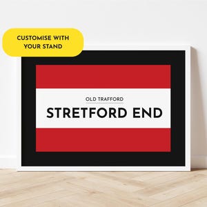 Personalisierter Man Utd Druck - Dein Stand - Querformat / A4 // A3