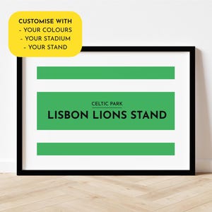 Personalisierte Fußball Silhouette - Deine Farben, Dein Stadion, Deine Tribüne - Querformat / A4 // A3