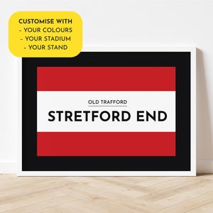 Personalisierter Fußball Kunstdruck – Deine Farben, Dein Stadion, Deine Tribüne - Querformat / A4 // A3