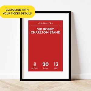Personalisierter Man Utd Print – Deine Saisonkarte Details – Hochformat / A4 // A3
