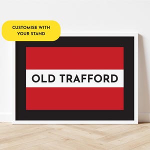 Personalisierte Man Utd Druck - Ihre Angaben - Querformat / A4 // A3