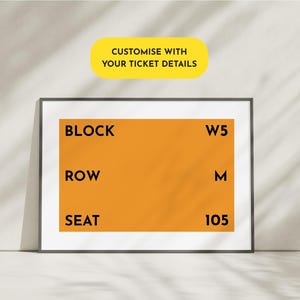 Personalisierter Fußball Kunstdruck – Ihre Dauerkarte – Querformat / A4 // A3