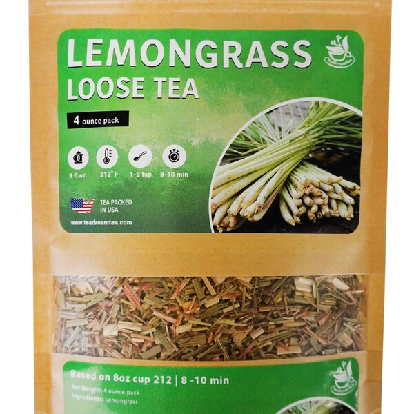 Lemongrass Tea | Lemongras TeaDreamTea 4 oz (113g) | Caffeine Free | Loose Leaf Herbal Tea