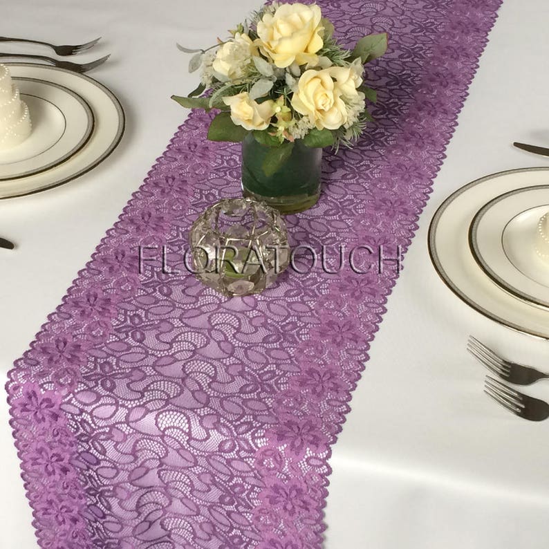 Orchid Light Purple Lace Table Runner Wedding Image 0