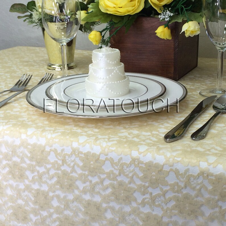 Gold Lace Wedding Table Overlay image 2