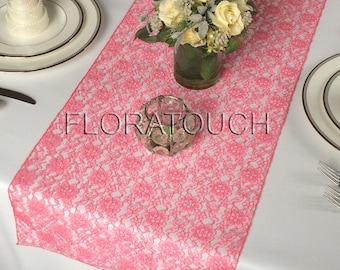 Coral Lace Table Runner Wedding Table Runner