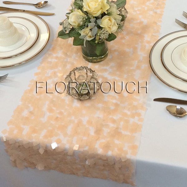 Peach Table Runner Etsy