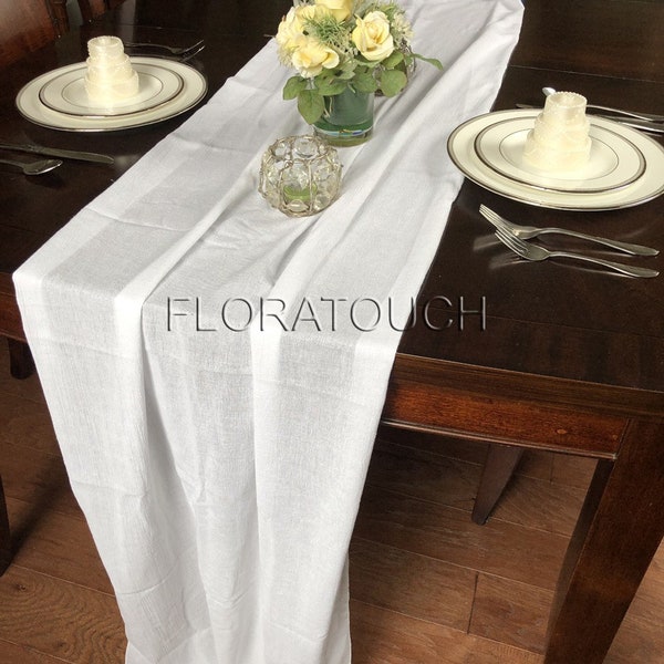 Rustic White Gauze Table Runner Boho Wedding Centerpiece