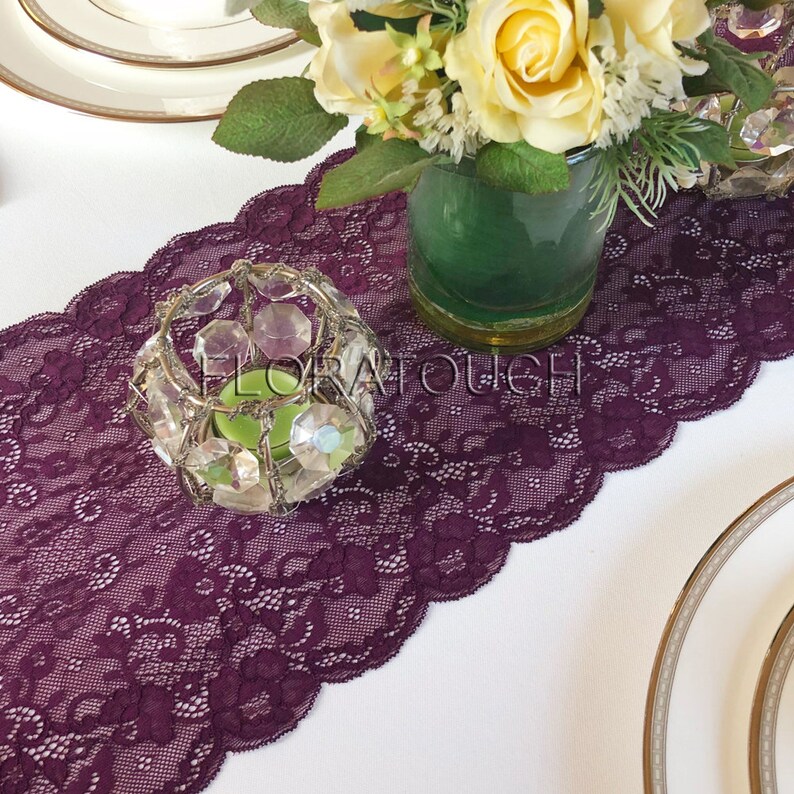 Plum Lace Table Runner Wedding Table Runner LBPLUM02 Etsy
