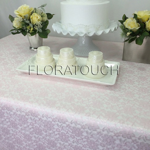 light pink lace tablecloth