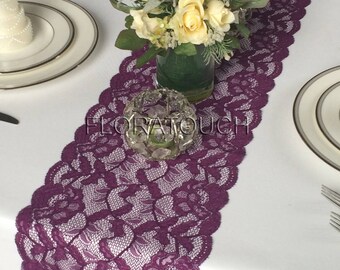 Plum Lace Table Runner Wedding Table Runner LBPLUM01
