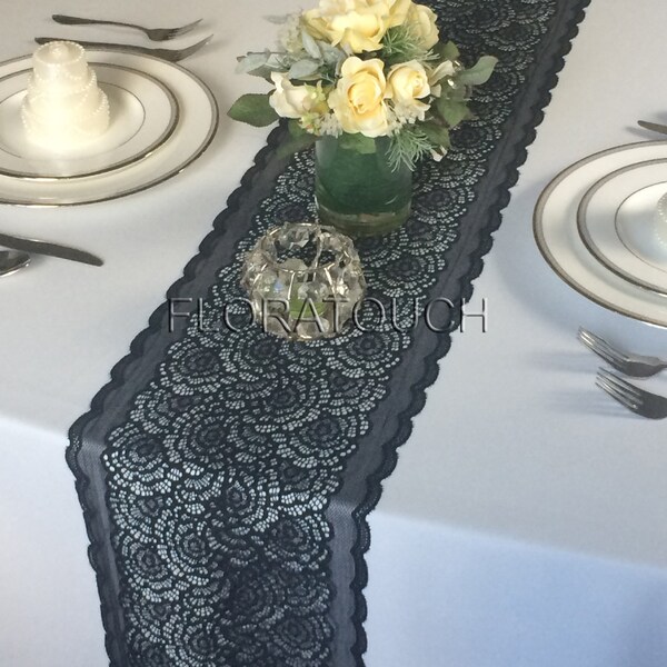 Black Lace Runner Etsy