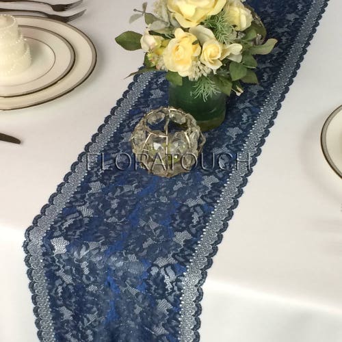 Navy Blue Table Runner Polyester Wedding Table Runners Etsy