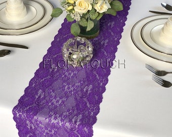 Purple Lace Table Runner Wedding Table Runner 9.25" wide LPUR03