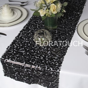 Black Sparkling Sequin Table Runner Wedding Table Runner