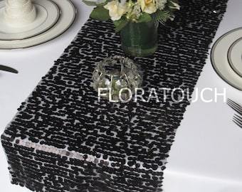 Black Sparkling Sequin Table Runner Wedding Table Runner