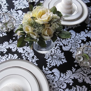 Black and White Satin Damask Overlay