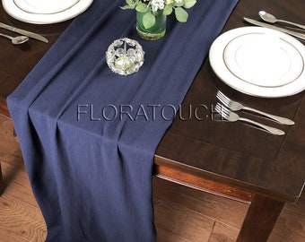 Rustic Wedding Table Runner Navy Blue Gauze Table Runner Boho Wedding Centerpiece