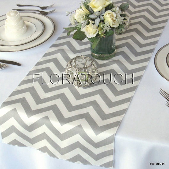 Grey and white table runner discount