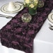 Plum Satin Ribbon Rosette Table Runner Dark Purple Wedding Table Runner 