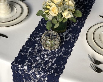 Navy Blue Lace Table Runner Wedding Table Runner LBN10