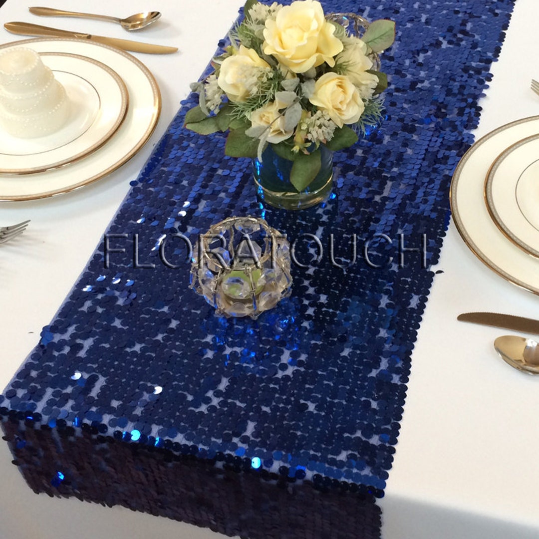 Royal Blue Sequin Table Runner Wedding Table Runner Etsy