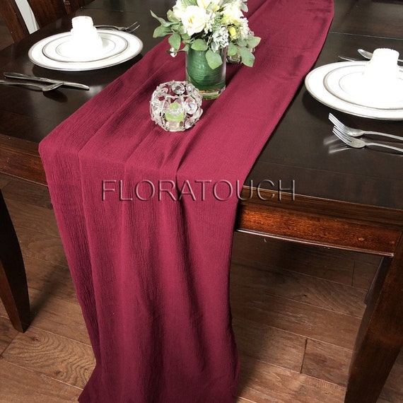 burgundy table runners uk