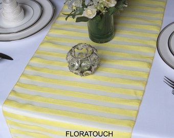 Yellow Tuxedo organza wedding table runner