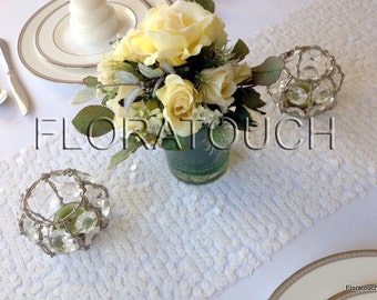 White Sequin Table Runner Wedding Table Runner