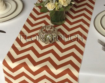 Light Brown and Ivory Chevron Table Runner Wedding Table Runner