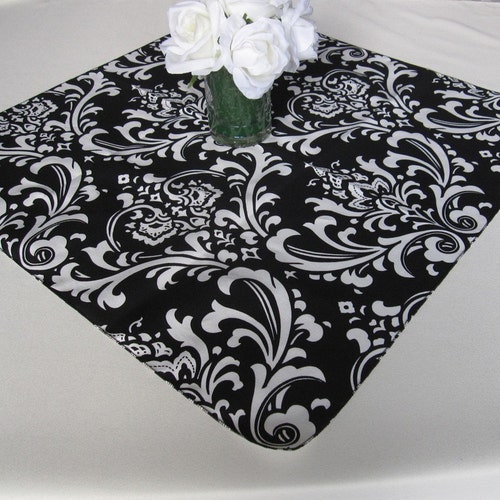 Traditions White and Black Damask Table Runner Wedding Table Etsy
