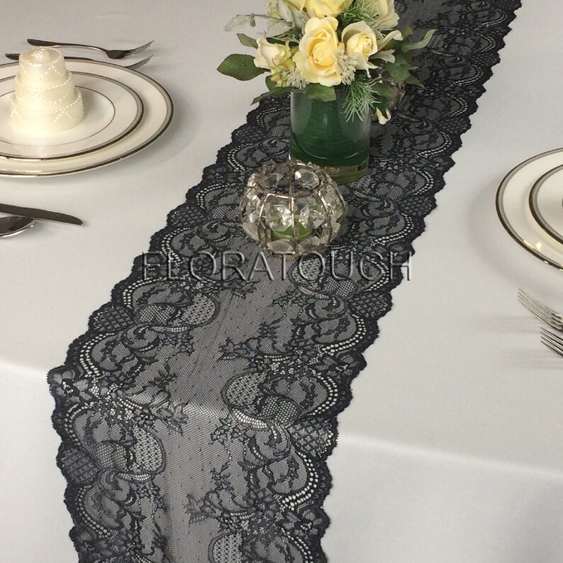 Black Lace Table Runner Wedding Table Runner Style Lblk03 Etsy