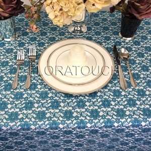 Peacock Lace Tablecloth Wedding Table Overlay
