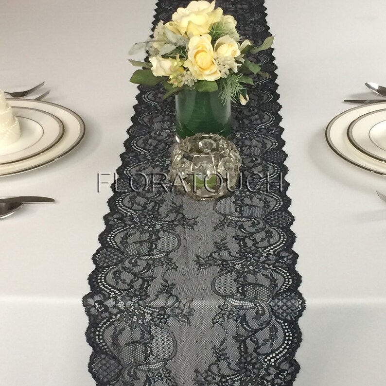 Black Lace Table Runner Wedding Table Runner Style Lblk03 Etsy