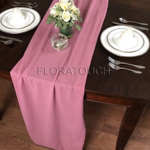 Rustic Wedding Table Runner Mauve Dusty Rose Gauze Table Runner Boho Wedding Centerpiece