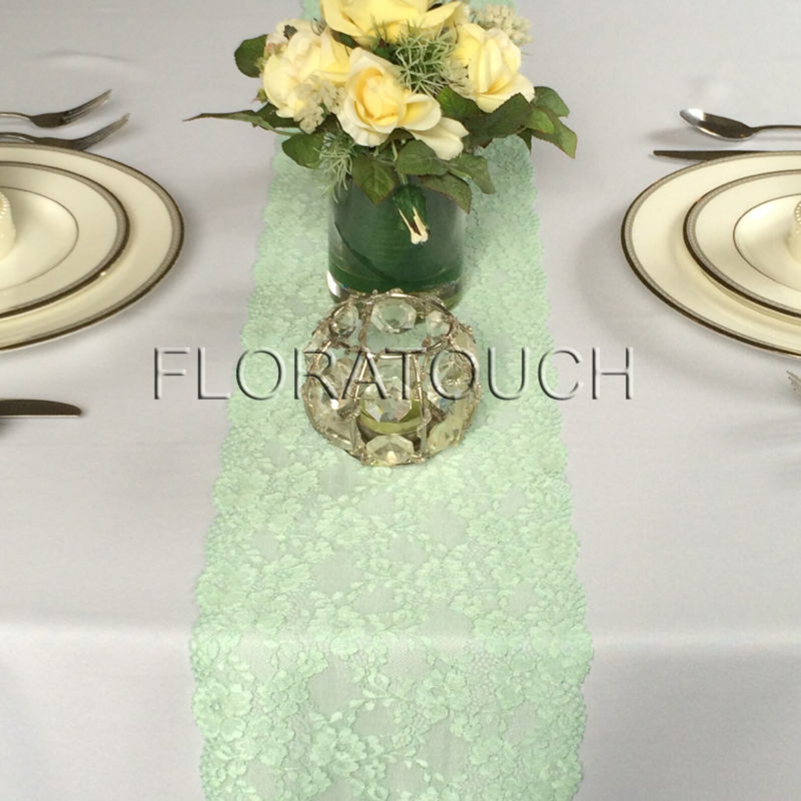 Mint Lace Table Runner Wedding Table Runner LM04 Etsy