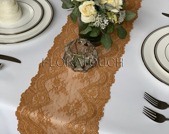 Copper Rust Lace Table Runner Wedding Table Runner