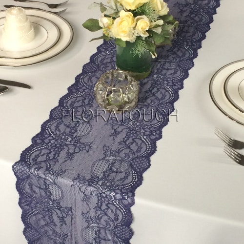 Navy Blue Lace Runner/wedding Table Runners/navy Lace Table Etsy